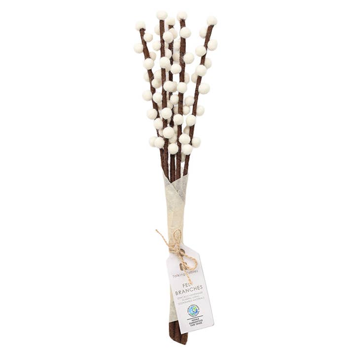 White Felt Branches Decoration| 5 Pack | Artificial Flowers| for wholesale by Talking Tables EU