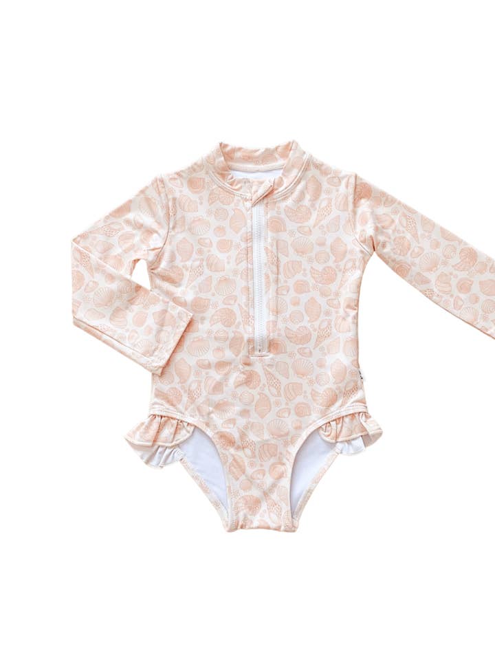 Bañador con volantes - Peach Seashell para venta al por mayor de India and Grace