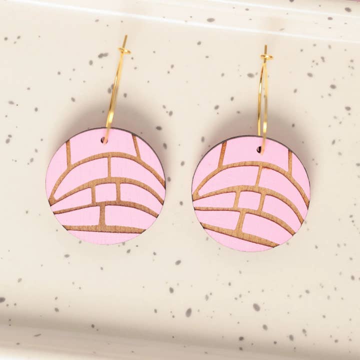 Pink Concha Hoop Earrings for wholesale by Le Chic Miami