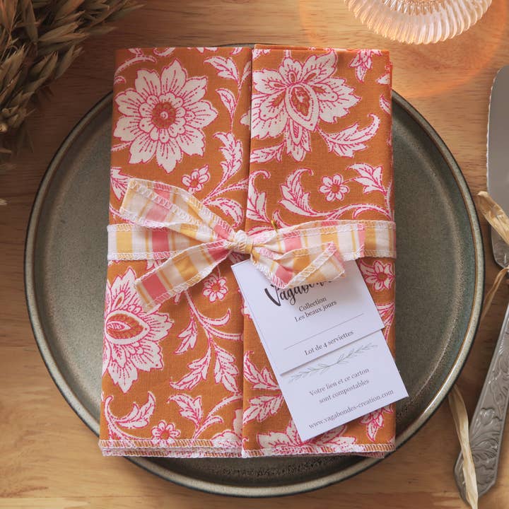 SHIRA cotton table napkin 35 x 35 cm – Set of 4 for wholesale by Vagabondes