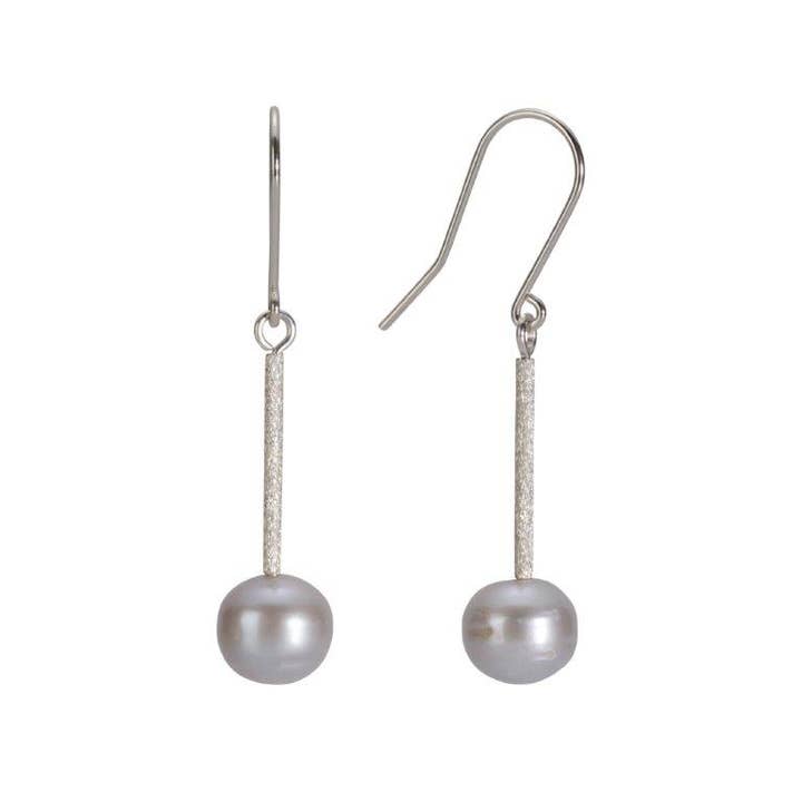 Artistic Sterling Silver Freshwater Pearl Drop Earrings for wholesale by TIP-TO-TOE