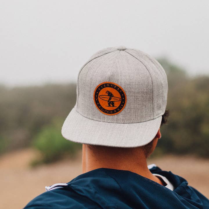 Everyday California - Wholesale Flat Brim Cap - Unisex - Marine Layer Wool Hat - California Surfing Bear Hat1