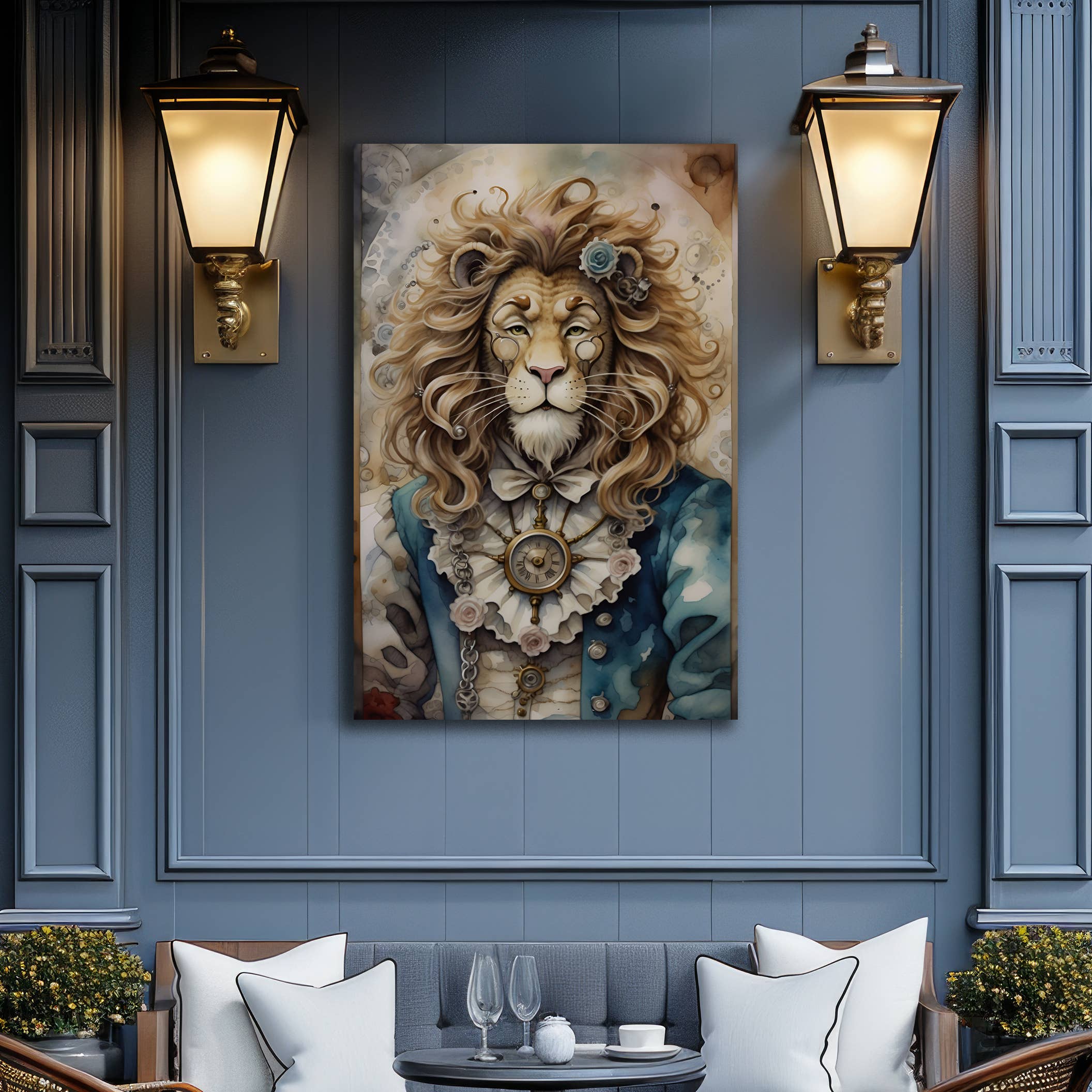 Olive Branch Farmhouse - Wholesale Canvas Art - Steampunk Cowardly Lion Wizard of Oz Vintage Wall Art5