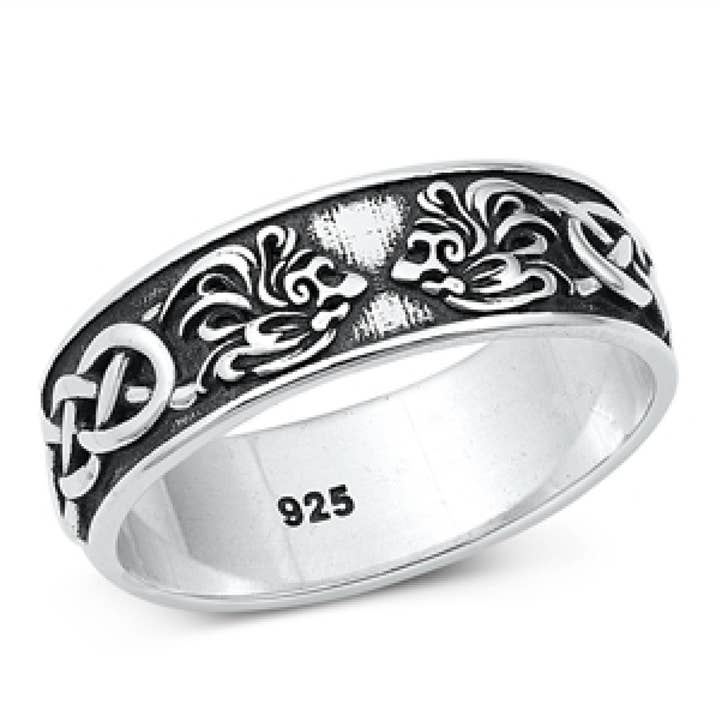 CALIFORNIA TOE RINGS - Wholesale Band/Stacked Ring - Thumb Ring, Sterling Silver Celtic Ring, Celtic Thumb Ring, Patina And Sterling Silver Ring For Women And Men Size 6 To 12