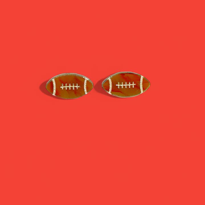Hazel & Ollie – wholesale Stud/post earrings – Football Tortoise Shell Stud Earrings