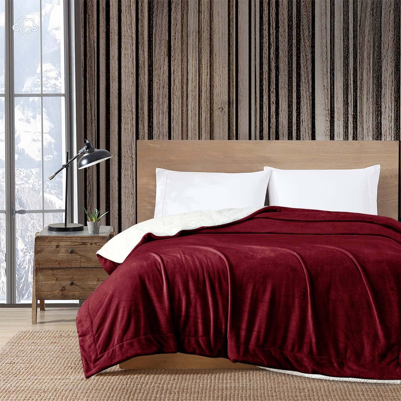 Cottonpassion_US – Engroshandel Sengetæppe – Vendbar Sherpa Fleece tæppe Warm Throw Twin Full/Queen2