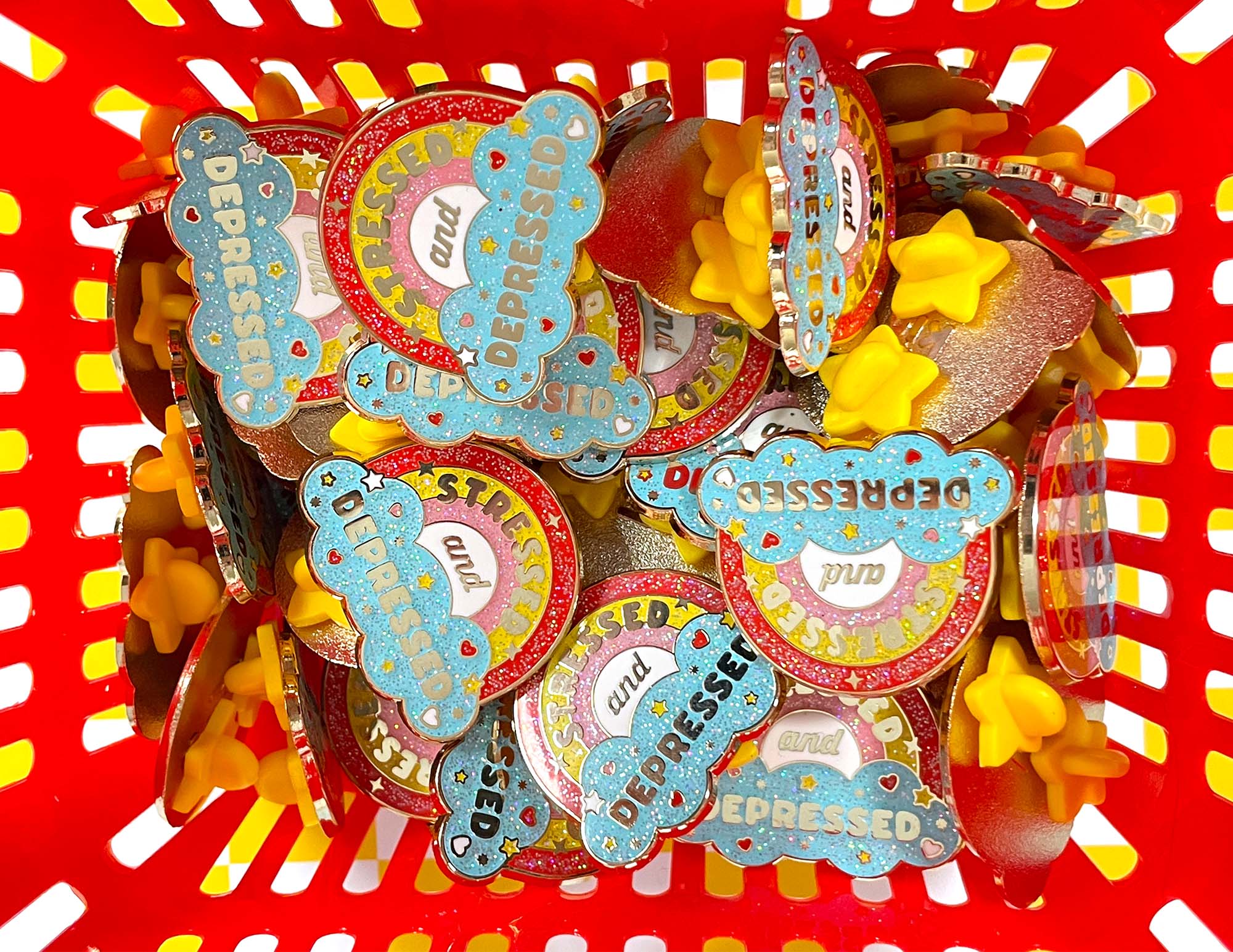 Kidnichols - Wholesale Lapel Pin/Button - Kawaii But Sad Rainbow Enamel Pin | Glitter | Anime Pin4