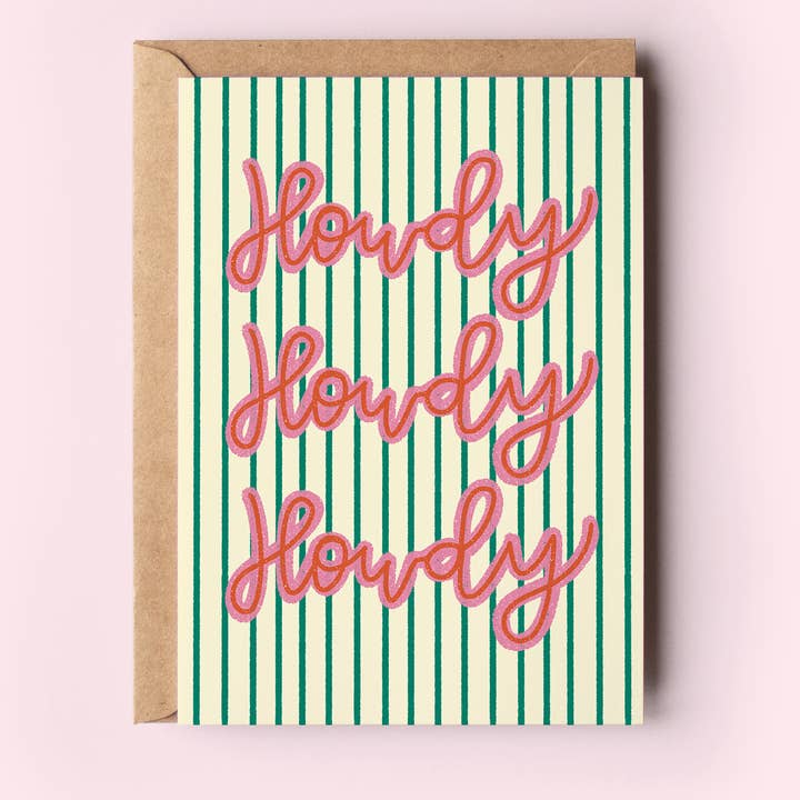 The Shelley Society - Wholesale Everyday Greeting Card - Howdy Howdy Howdy Cowboy Western Greeting Card0