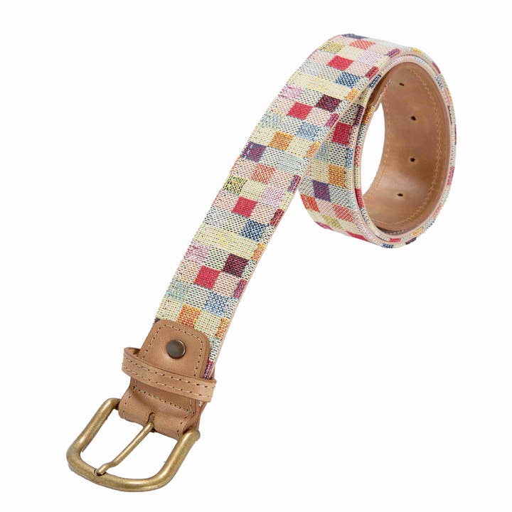 Ceinture ethnique en cuir Bourez pour la vente par SZÖLTANDFROG