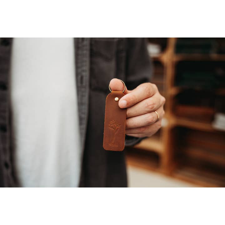 Lucas Ruth - Wholesale Keychain - Unisex - Floral Encouraging Leather Keyrings10
