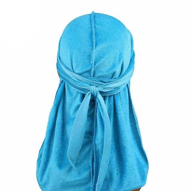 Sky Blue Velvet Durag for wholesale by Taelor Boutique
