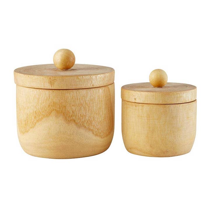 Angle - Wholesale Decorative Jar - Wood Container - Set of 22