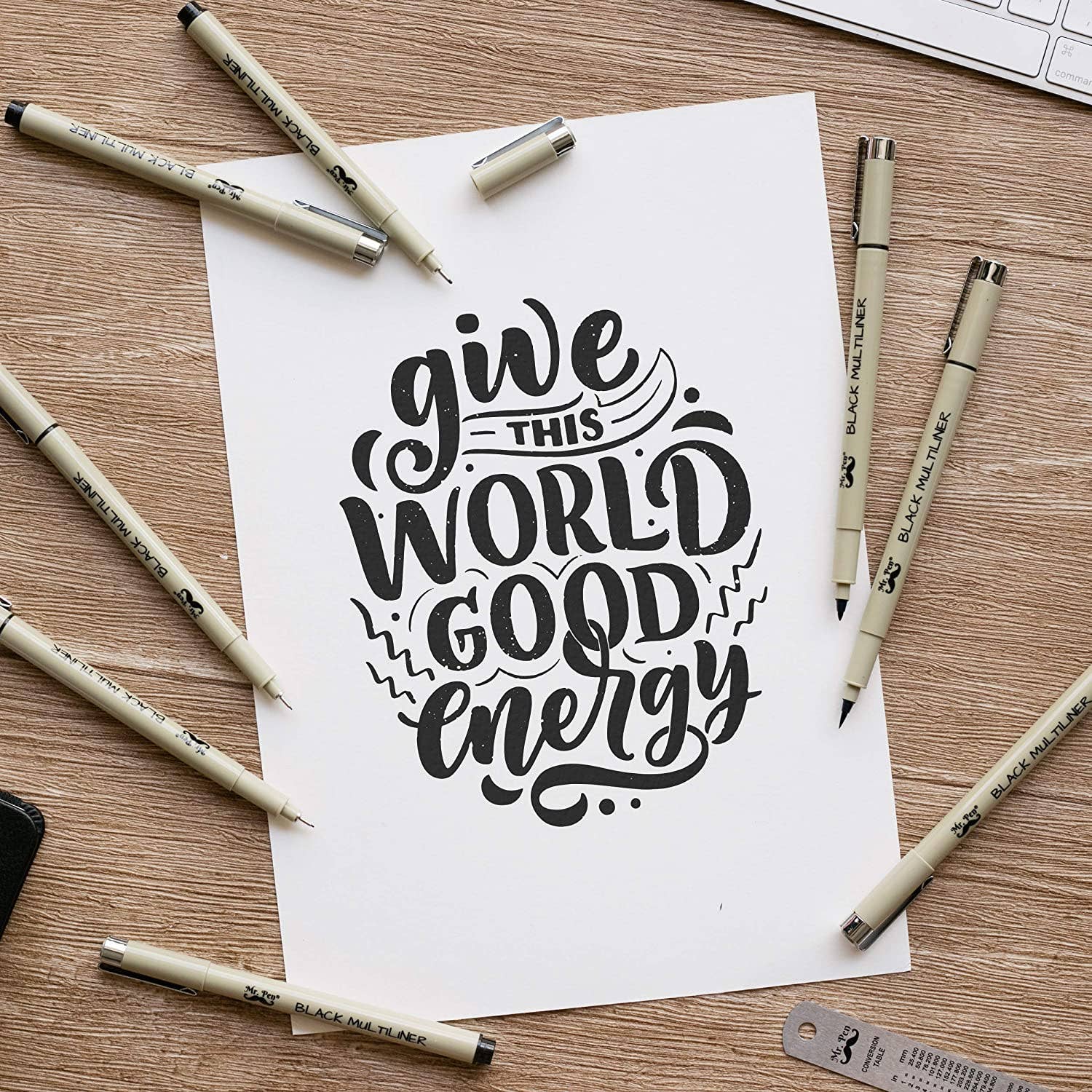 Mr. Pen - Vente Stylos - Lot de 8 stylos à dessin multiliner noirs Mr. Pen4