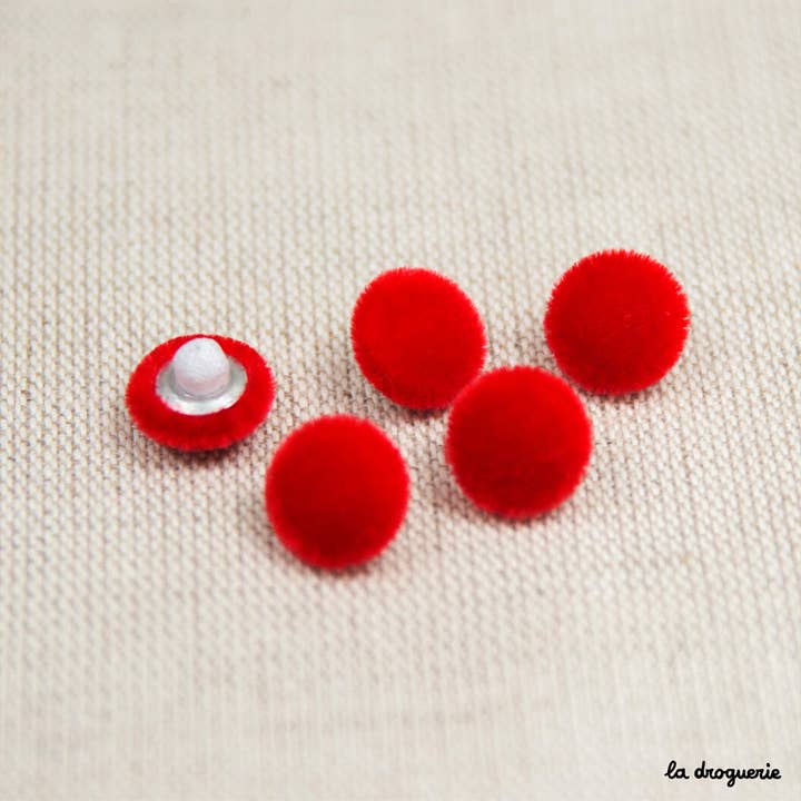 LA DROGUERIE - Wholesale Sewing button/snap - Furry Covered Button - 11 mm9