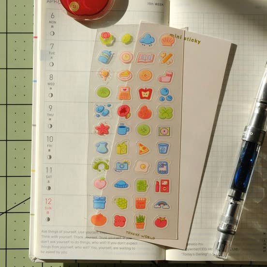 Mini Stickies clear Journaling Sticker Sheet for wholesale by Tenshi World