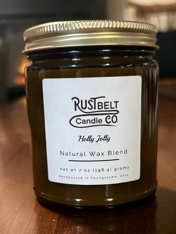 Holly Jolly for wholesale by Rustbelt Candle Company