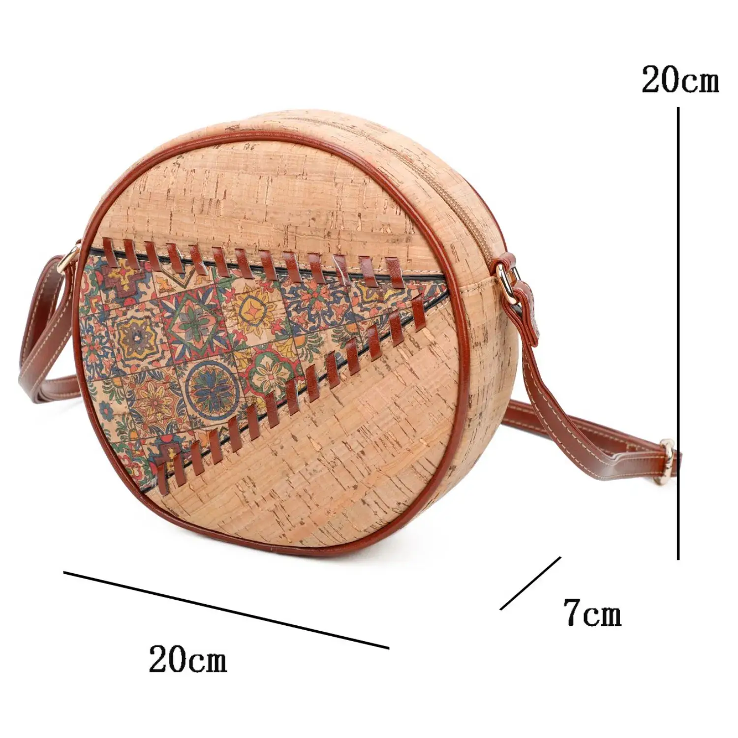 Superbia - Wholesale Crossbody Bag - Women's - Small Round Shape Cork Bag -58871