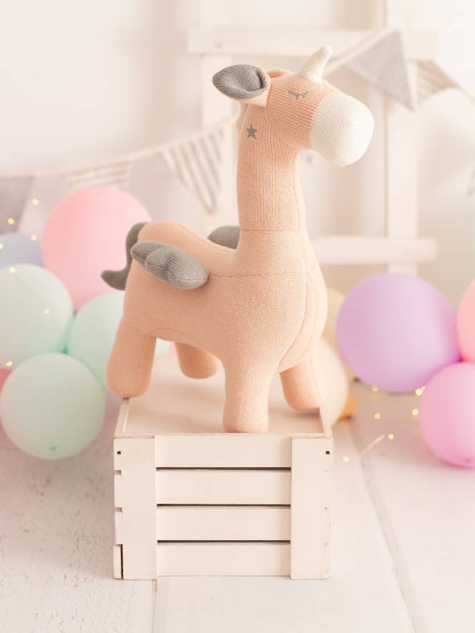 Roze gevleugelde eenhoorn van 100% katoen voor wholesale door Crochetts