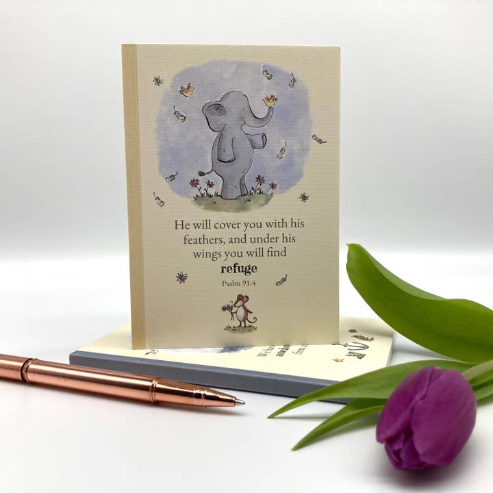 A6 Refuge Elephant Notebook for wholesale by Forget-me-not Christian Cards