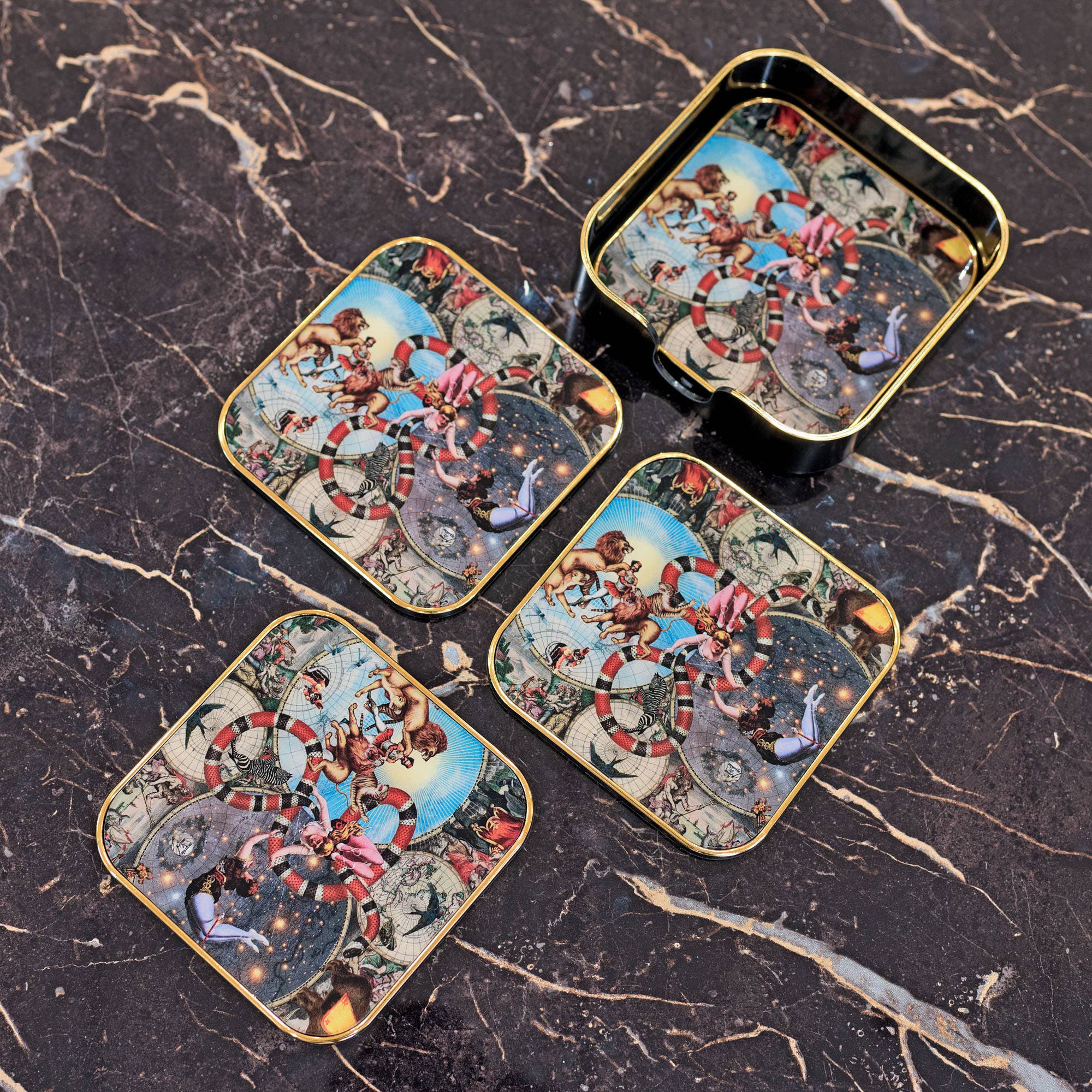 Febland - Wholesale Coasters - Myrtle and Mary Square Le Cirque Du Monde Coasters4