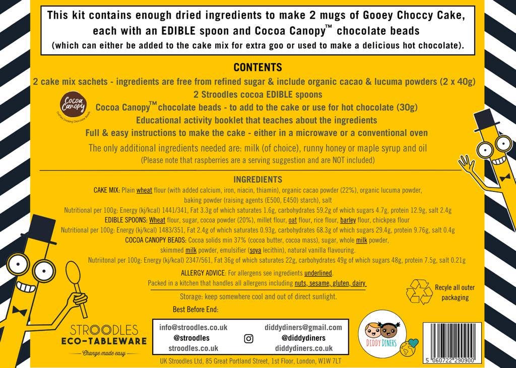 Stroodles – wholesale Kakmix – 'Kladdig Chokladkaka i en Mugg Mix' Eko-Kit5