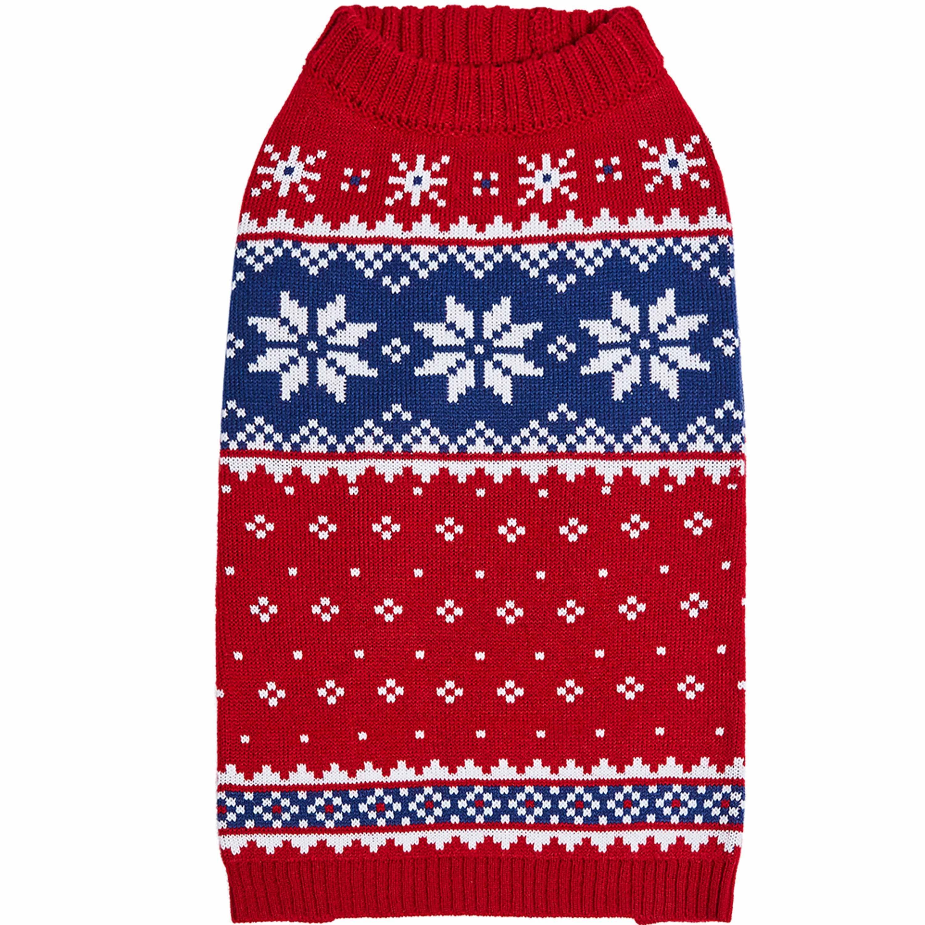 Blueberry Pet - Wholesale Pet Sweater - Dog - Custom-Knit & Dyed Christmas Snowflake Sweater - 6 Design 1