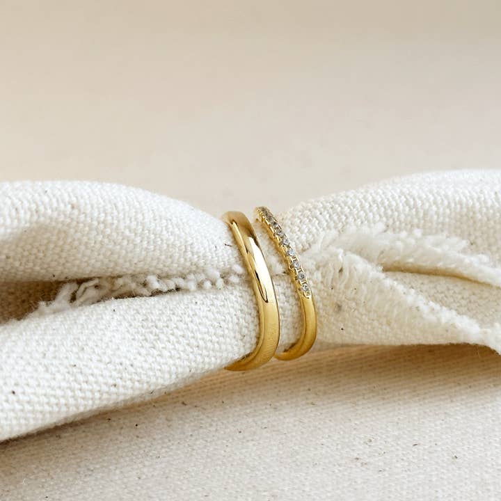 GoldFi - Wholesale Band/Stacked Ring - 18k Gold Filled Stackable Wave Ring2