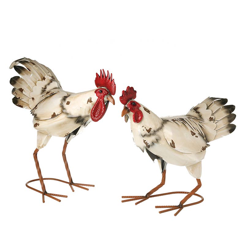 Heaven Sends – wholesale Ornament – STANDING METAL CHICKEN DECORATIONS MIX0