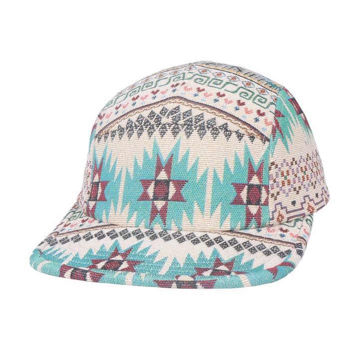 HATPHILE - Wholesale Flat Brim Cap - Unisex - Hatphile Trendy Aztec Pattern 5 Panel Hat