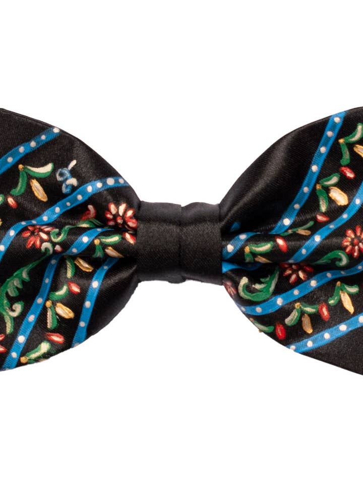 Papillon Siciliano Sartorial Preto Pintado à Mão por Giovanna Perricone PS217 por atacado de Graffeo Cravatte