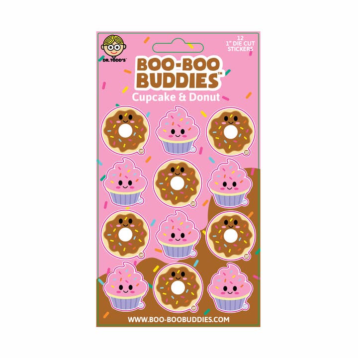 Hoja de Pegatinas de Cupcake y Donut Boo Boo Buddies® – Coleccionable para venta al por mayor de Boo Boo Buddies