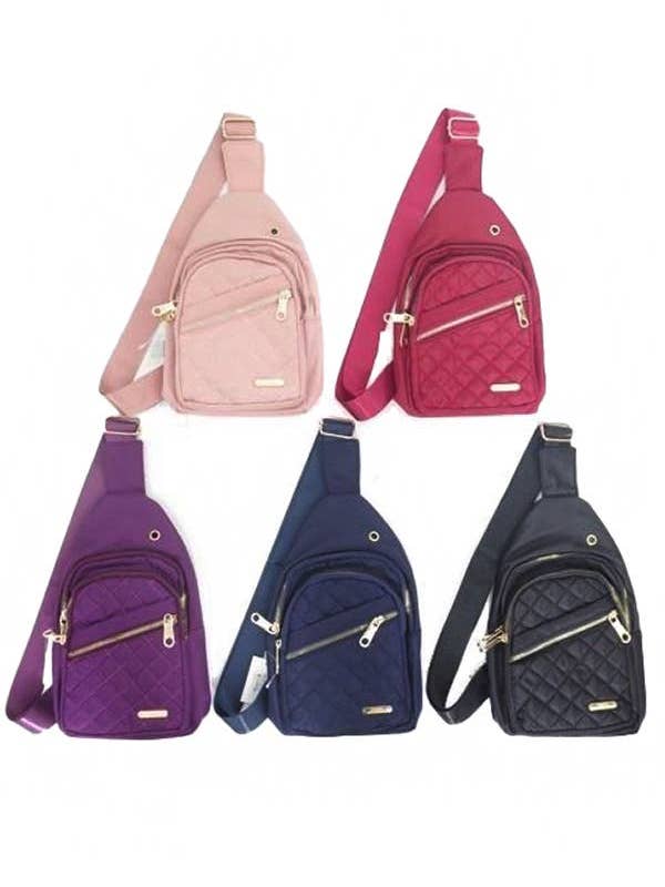 Bolso cruzado de poliéster acolchado con diseño de rombos para venta al por mayor de Cap Zone