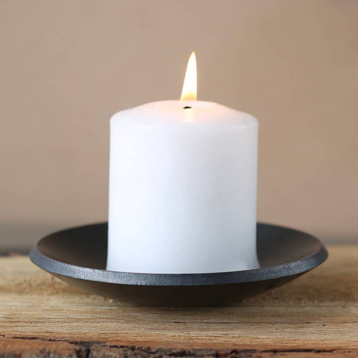 Coach House Forge – wholesale Candle holder – Handforged Smooth Pressed Iron Candle/Ring Dish2