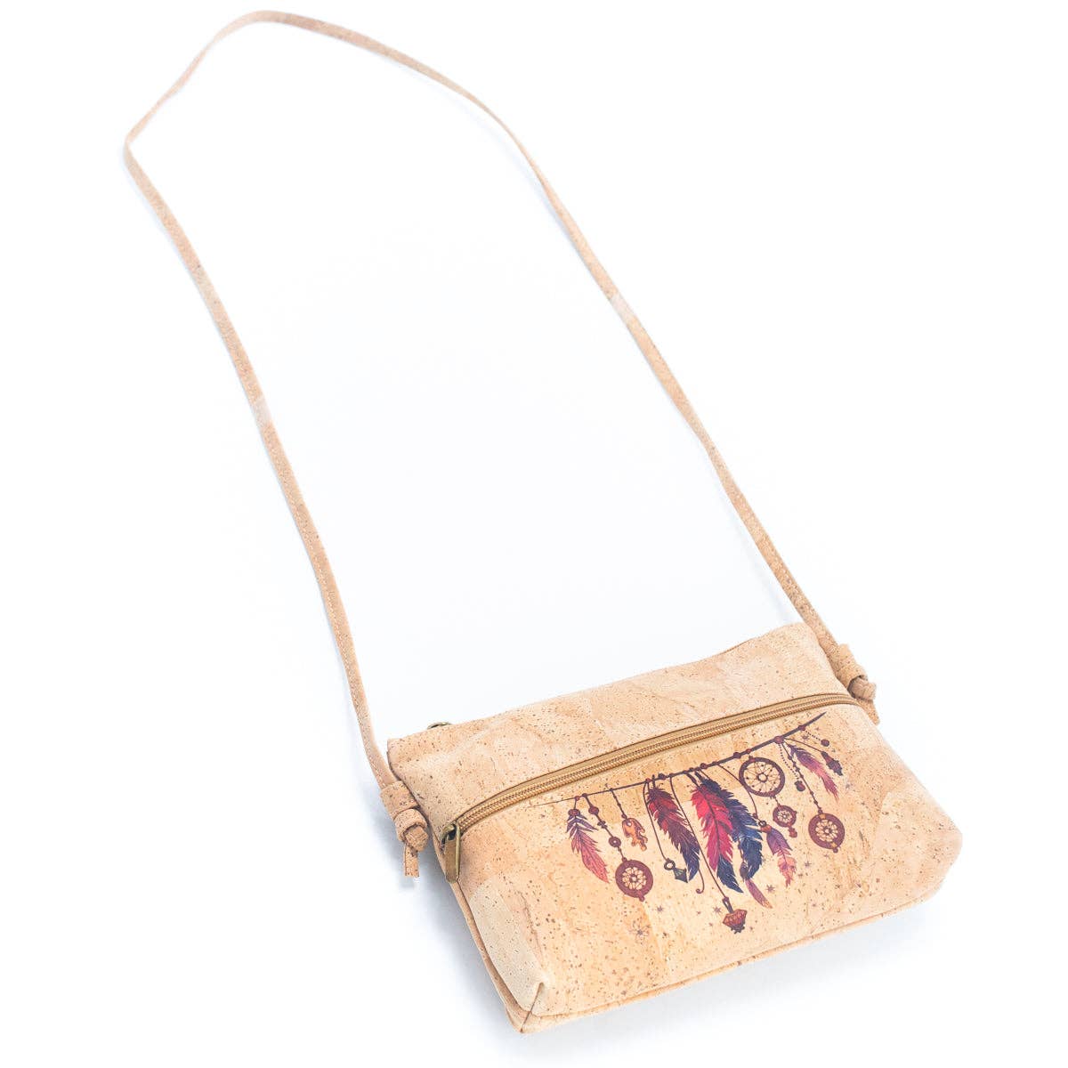 Meninas Bonitas Cork - Wholesale Crossbody Bag - Women's - Natural Cork and Printed Design Women's Crossbody Bag BAG-227