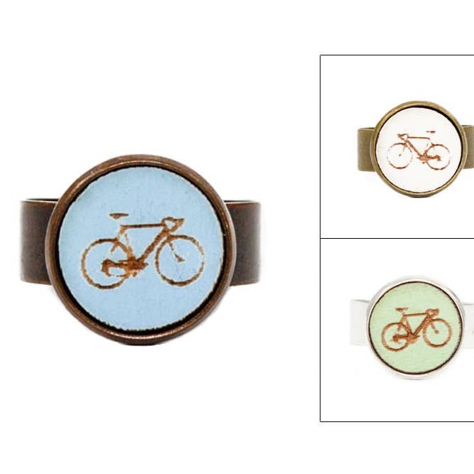 Bague Cameo - Bicyclette pour la vente par Once Again Sam