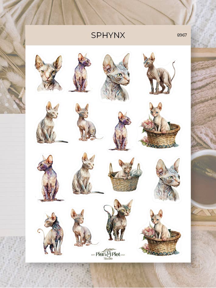 Sphynx | Stickers voor wholesale door Plan & Plot Studio