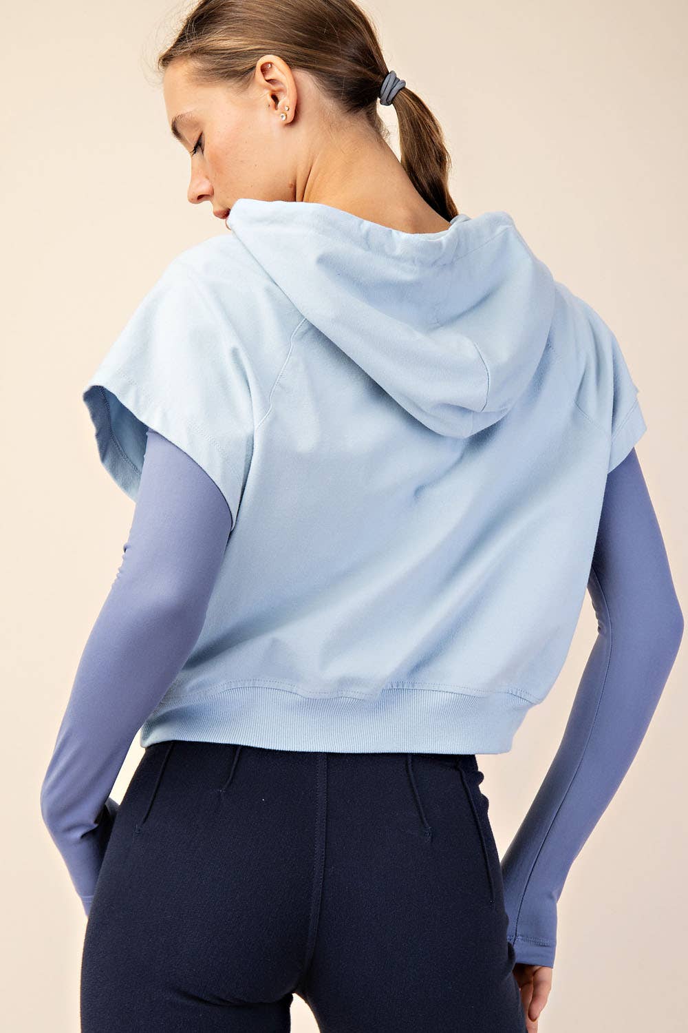 Rae Mode - Wholesale Hoodie - Women's - COTTON LYCRA SHORT SLEEVE HOODIE TOP29