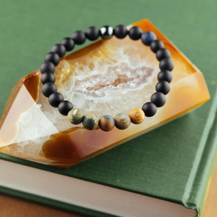 SoulKu - Wholesale Beaded Bracelet - Rhyolite Men's Bracelet For Fatherhood