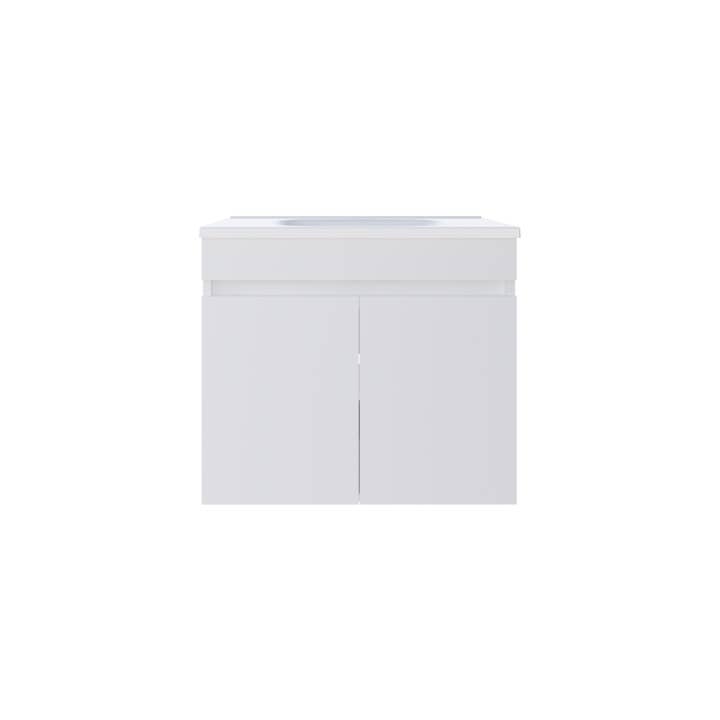 TUHOME FURNITURE - Wholesale Cabinet - Chaux Floating, Wide Double Door Vanity, With Resin Sink And Two Shelves, Bathroom Storage