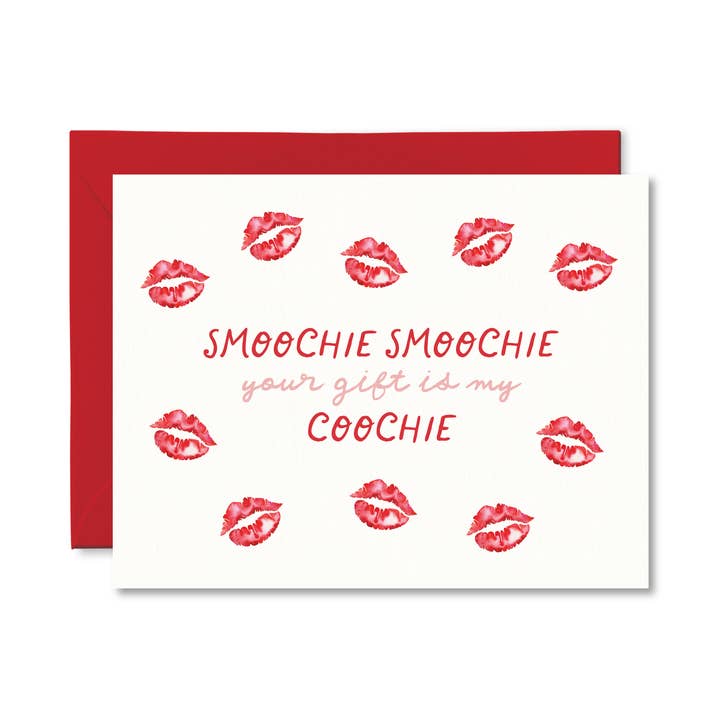 Carte d'Amour Smoochie Smoochie Coochie pour la vente par Pretty by Her