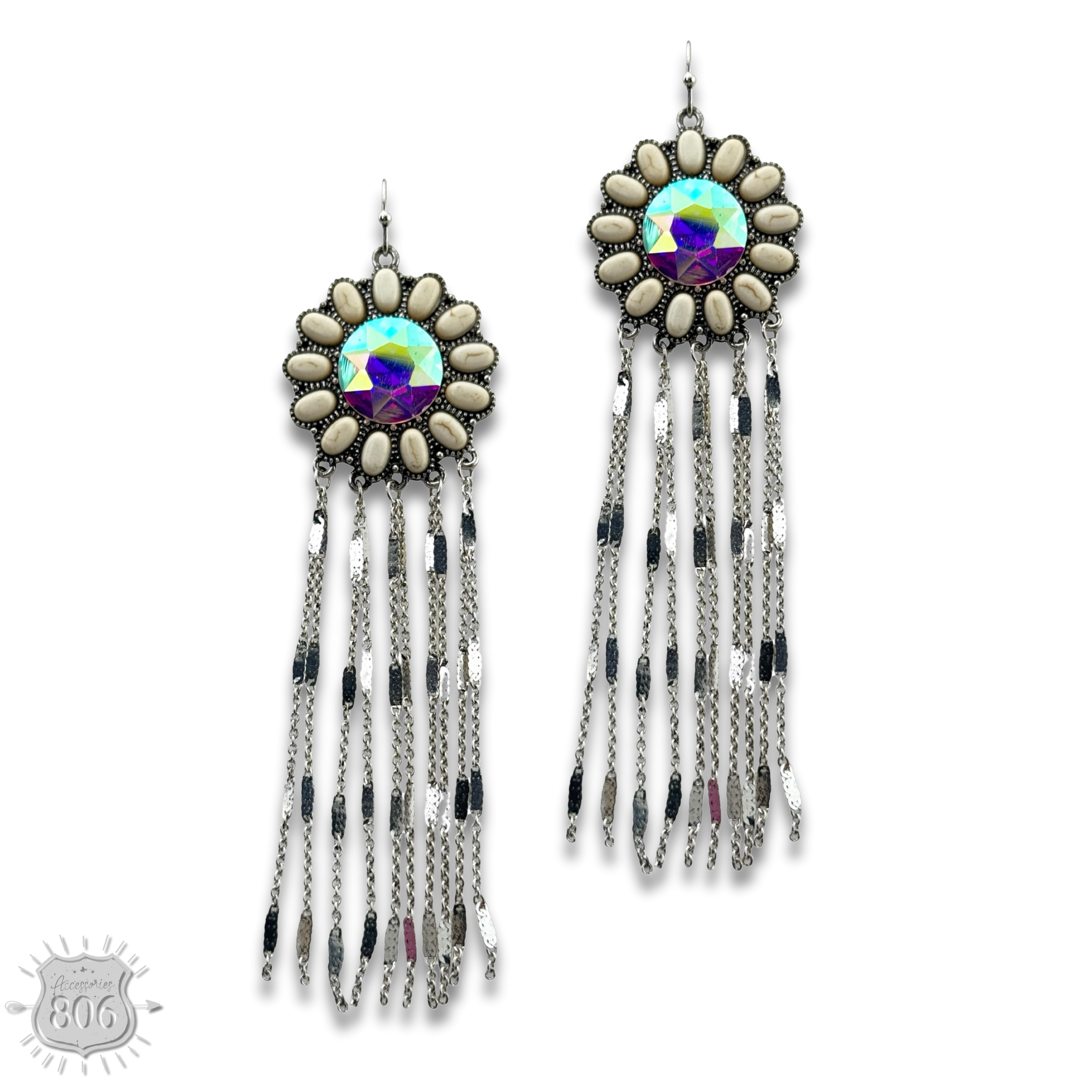Pink Panache Brands - Wholesale Tassel Earrings - Flower concho fringe earring7
