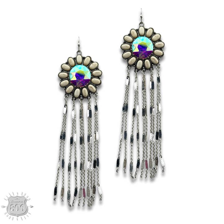 Pink Panache Brands - Wholesale Tassel Earrings - Flower concho fringe earring7