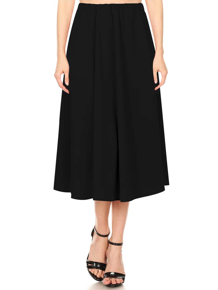 MOA COLLECTION - Vente Jupe – femme - Femme Casual Trapèze Plissée Solide Jupe Midi8