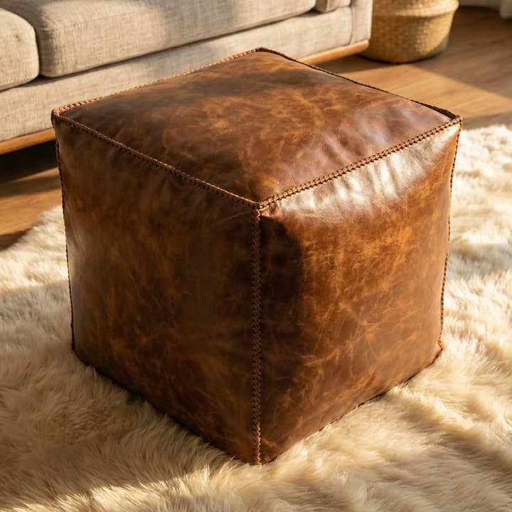 Pouf Handstiched for wholesale by LUZIA Home+Fashion