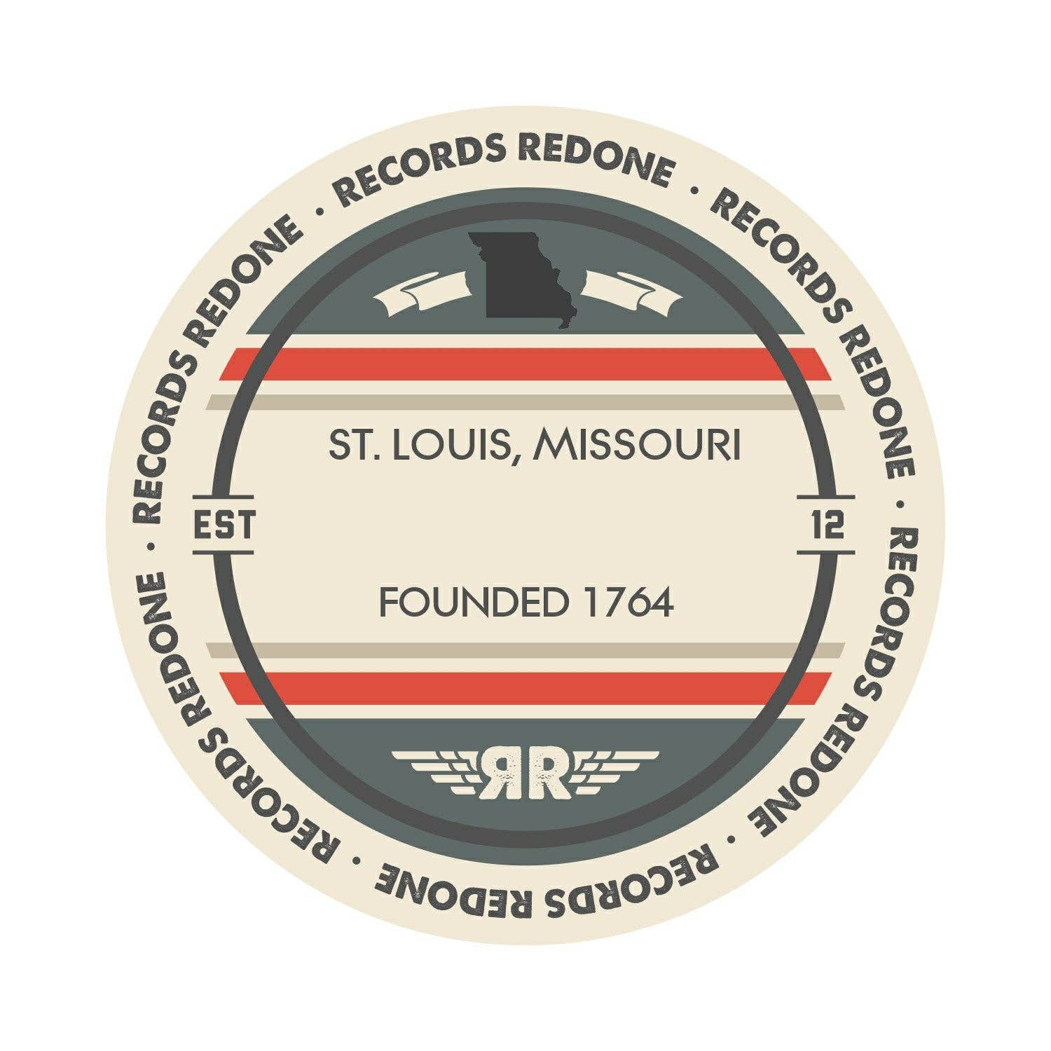 Records Redone - Wholesale Wall Accent - St Louis Skyline Records Redone Label Vinyl Record Art1