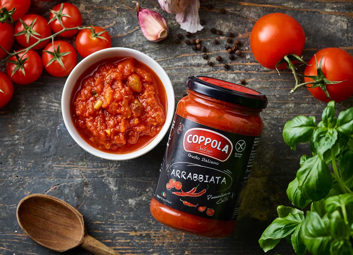 Gourmica – Molho para massa por atacado – Coppola Molho Arrabbiata, Molho de Tomate com Malagueta (350g)1