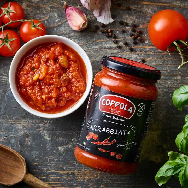 Gourmica – wholesale Pastasås – Coppola Arrabbiata Sås, Tomatsås med Chili (350g)1
