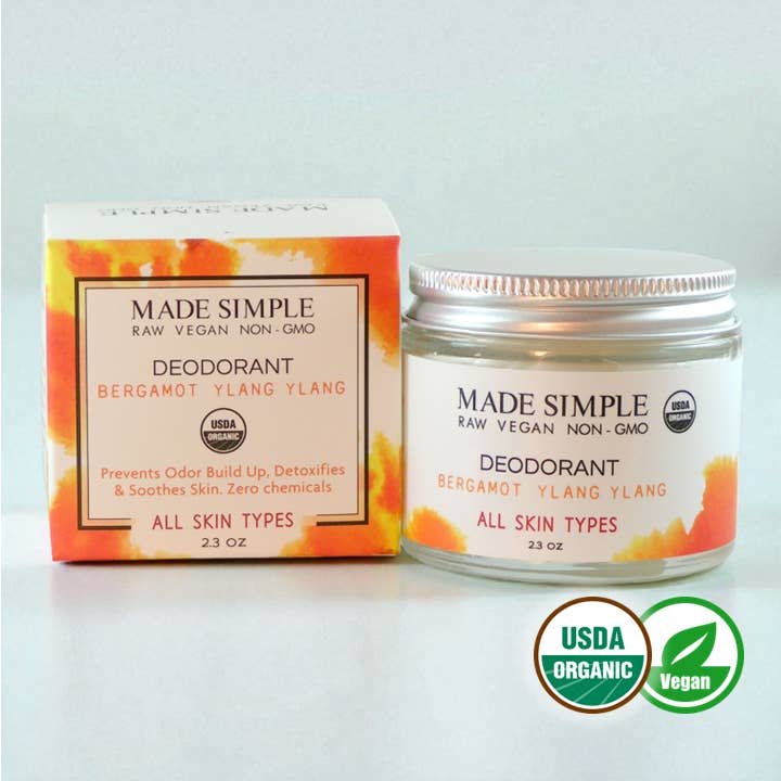 Bergamot Ylang Ylang Deodorant - Organic & Vegan for wholesale by Made Simple Skin Care