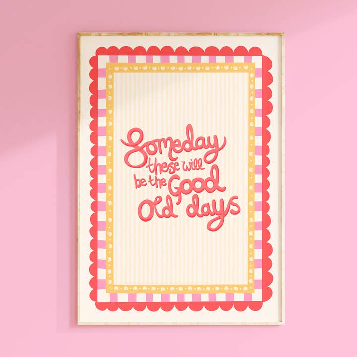 Good Old Days Print | Colourful Print | Nostalgic Print for wholesale by The Happy Badger