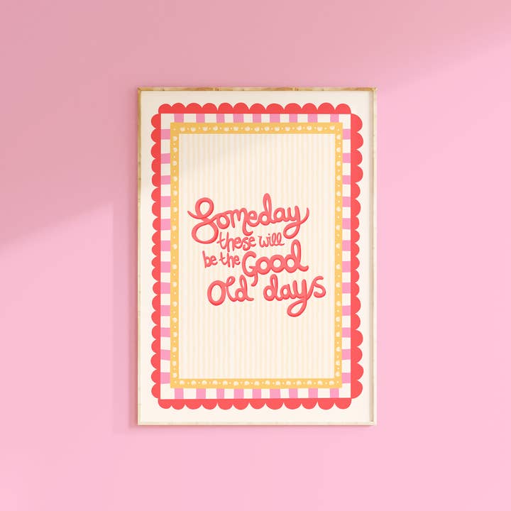 Good Old Days Print | Colourful Print | Nostalgic Print for wholesale by The Happy Badger